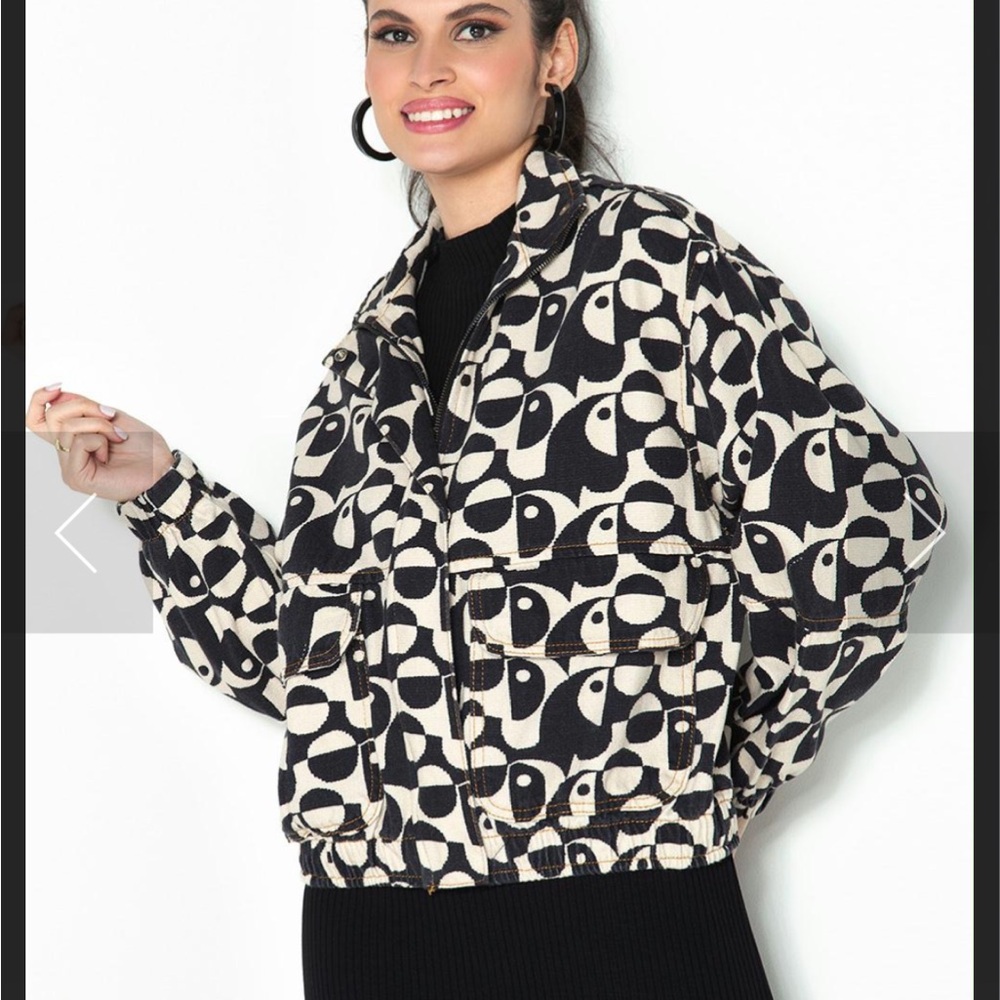 FARM RIO - Black and white bomber jacket